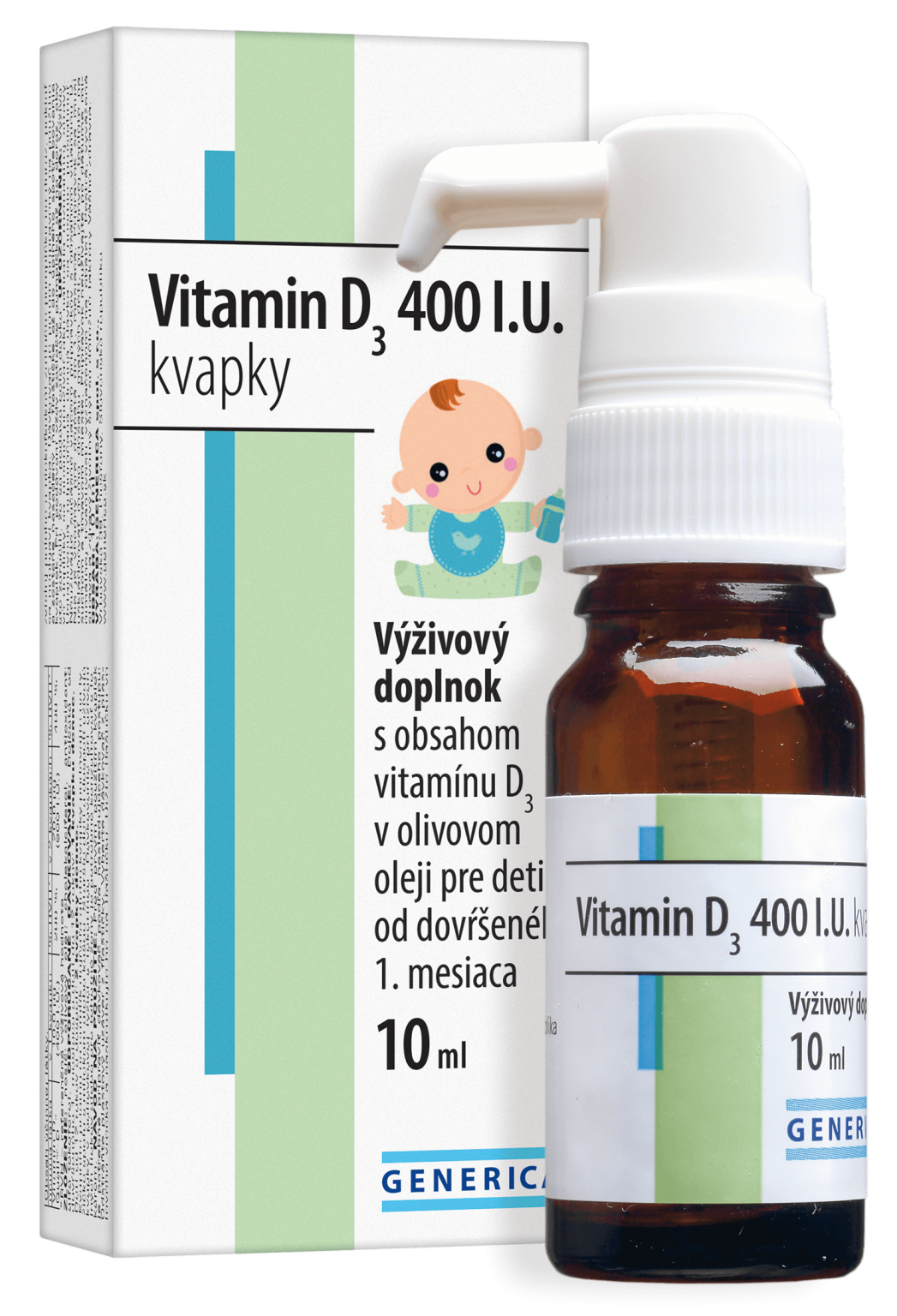 Vitamin D3 400 I U Drops 10 Ml GENERICA   VitaminD3 400 Kvapky Flaskakrabicka SK 1047x1536 